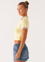 Walsh Knit Polo Top - Yellow
