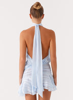 Willow Chiffon Mini Dress - Blue