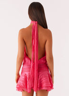 Willow Chiffon Mini Dress - Fuchsia