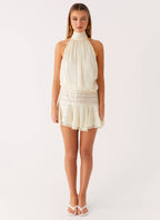 Willow Chiffon Mini Dress - Ivory