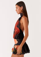 Willow Chiffon Mini Dress - Moody Floral