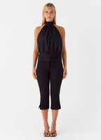 Willow Chiffon Top - Black Spot