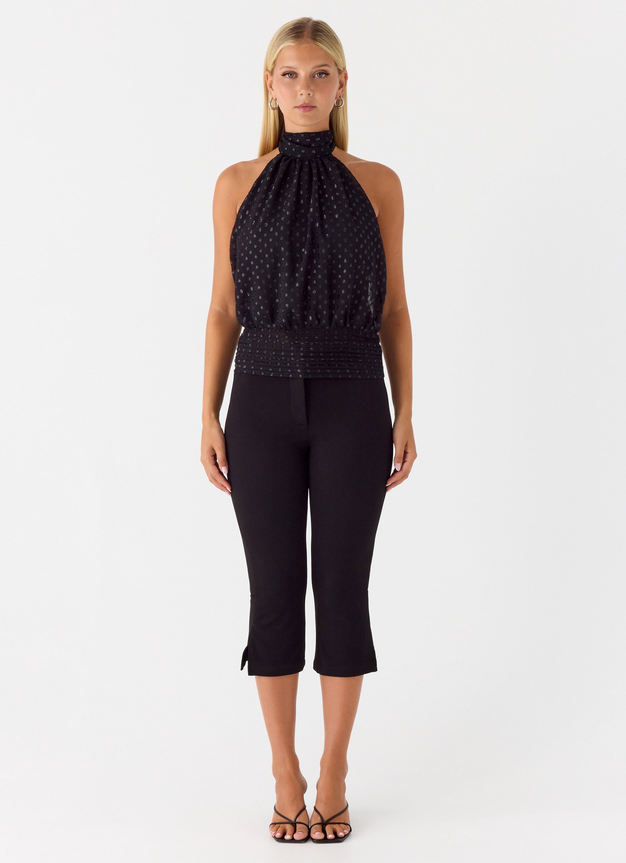 Willow Chiffon Top - Black Spot