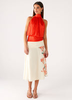 Willow Chiffon Top - Coral