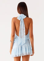 Willow Lace Mini Dress - Blue