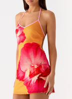 Yura Mini Dress - Orange Floral Spritz