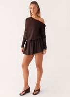 Zinnia Mini Dress - Chocolate