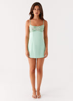 Zion Beaded Mini Dress - Sage