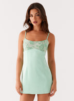 Zion Beaded Mini Dress - Sage