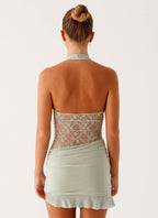 Tate Mesh Mini Dress - Sage
